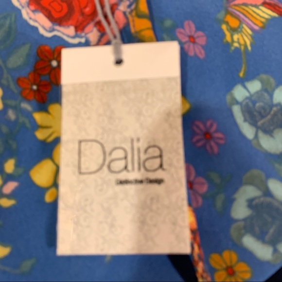 Dalia Blue Floral Print Semi Sheer Long Sleeve Blouse - Picture 11 of 12